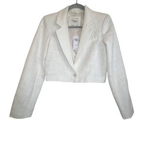Abercrombie & Fitch Cream Cropped Blazer